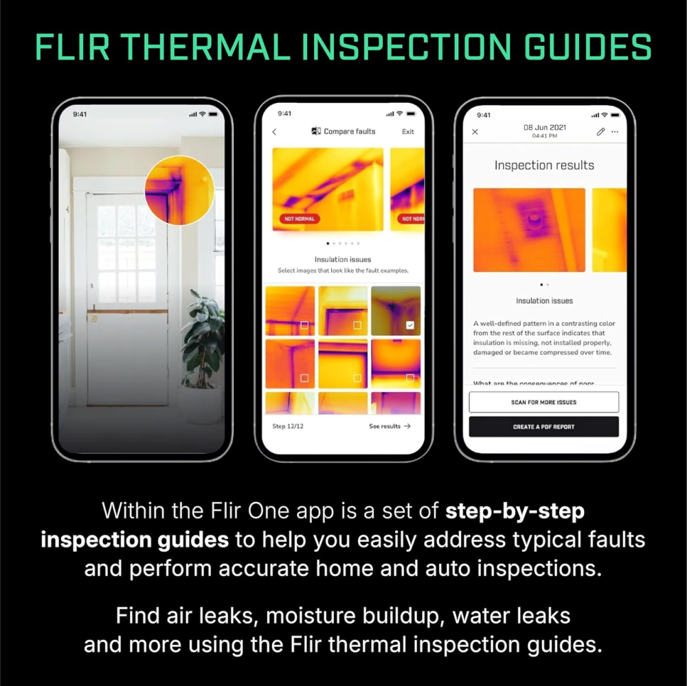 Тепловизор для iPhone FLIR ONE Gen 3 USB-C тепловизионная камера для iOS систем отопления и диагностики дома Киев - изображение 8