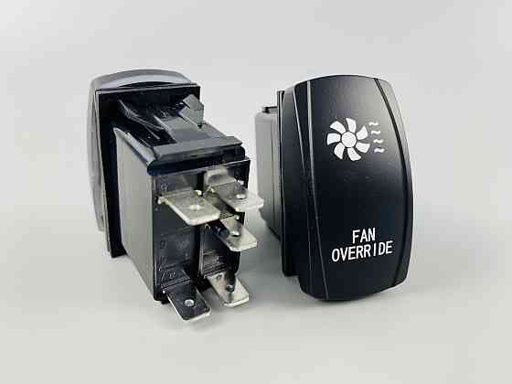 Лавіша вимикач ON-OFF, 4 ніжок, синя підсвітка, малюнок "додатковий вентилятор". Мукачево