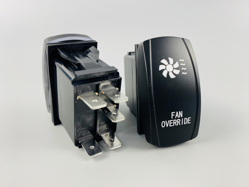 Лавіша вимикач ON-OFF, 4 ніжок, синя підсвітка, малюнок "додатковий вентилятор". Мукачево - фото 1