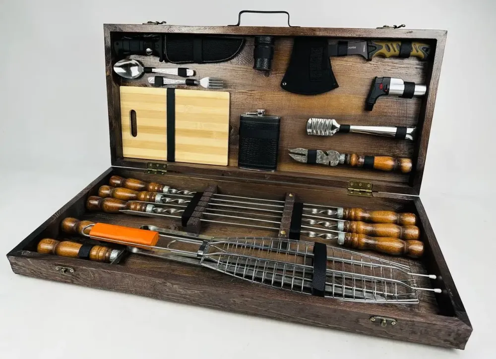 Набори шампурів, Набір шампурів у кейсі "Шашличник Лайт Кізляр" Шампури, вертіла Тернопіль - фото 3