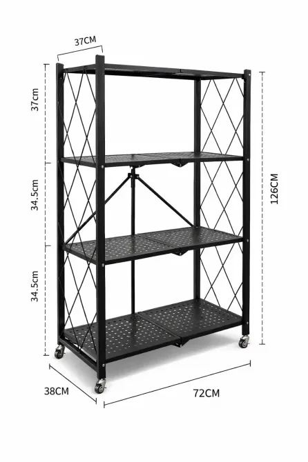 Стеллаж мобильный четырехъярусный универсальный раскладной из нержавеющей стали Коломия - фото 8