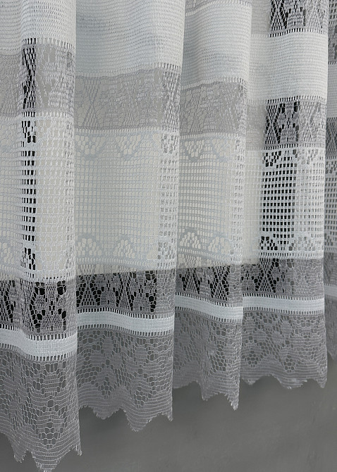 Тюль сетка VR-Textil Juli № 1717т Арка на кухню цвет серый 500х150 см (53-0043) Киев - изображение 6