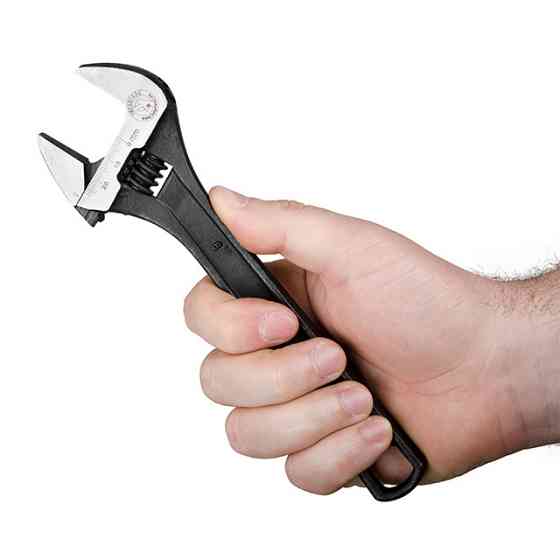 Розвідний ключ 200 мм INTERTOOL XT-0058, Cr-V, чорний - Інструмент, що працює на результат Львів