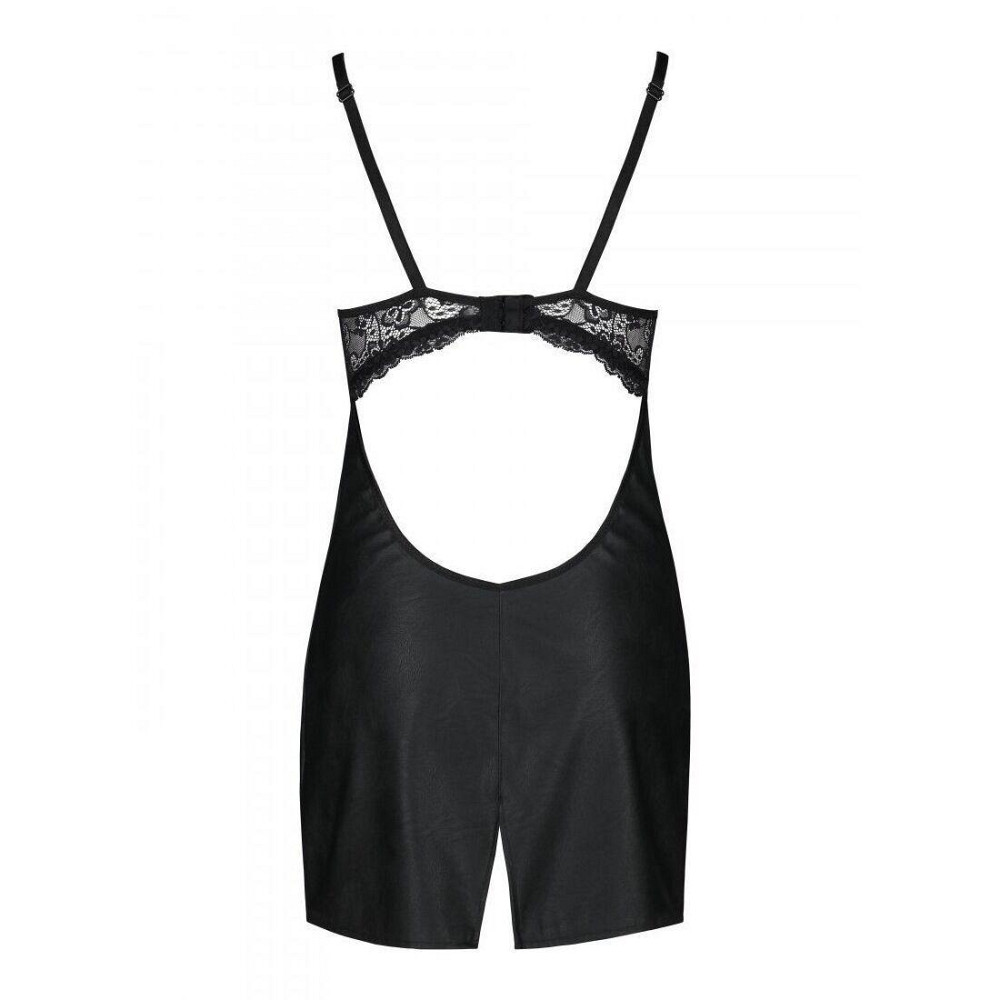 Бебі-дол з еко-шкіри та мережива Passion LOONA CHEMISE S/M, black Sex Aura Київ - фото 6