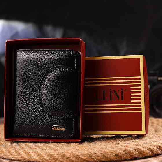 Удобный небольшой женский кошелек из натуральной кожи CANPELLINI 21668 Черный Киев