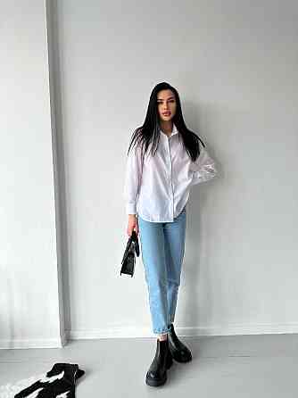 Жіноча базова біла сорочка з бавовни Одеса