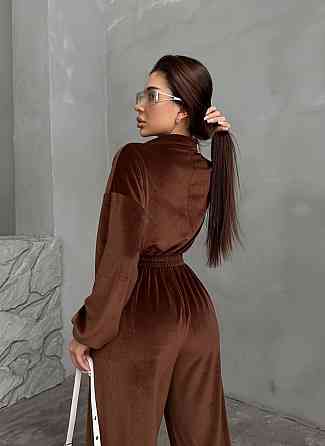 Стильний повсякденний велюровий комбінезон Шоколад, 46/48 Одеса