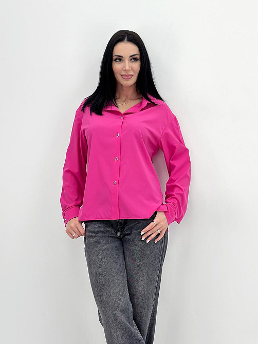 Базова жіноча сорочка "Eden" оптом | Норма і батал | Розпродаж моделі Малиновий, 50-52 Київ - фото 1
