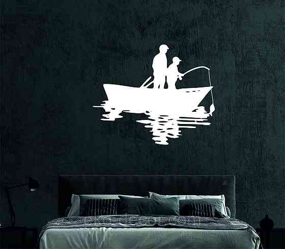 Декоративное настенное Панно «Рыбалка», Декор на стену 50*41 см, Белый Киев