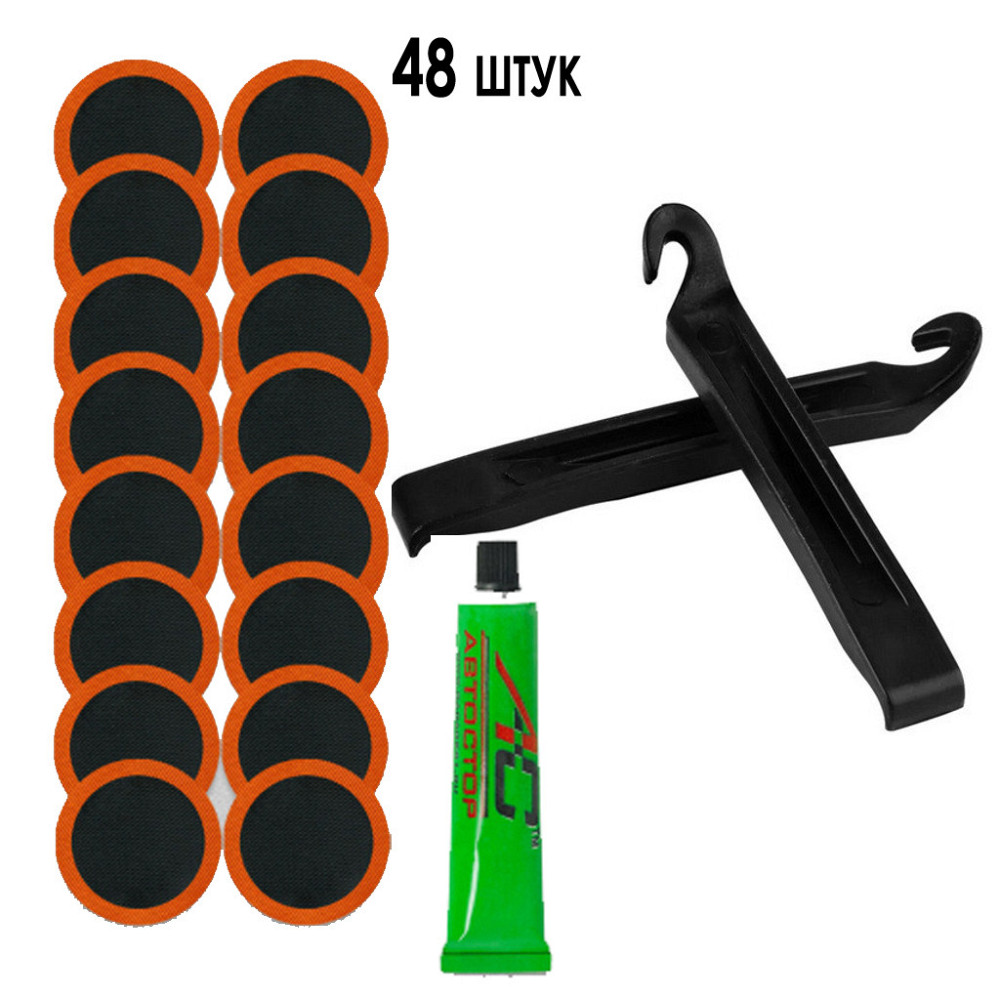 Набор инструментов для ремонта камер, латки для камер с клеем и бортировочные лопатки Feel Fit Бровары - изображение 1