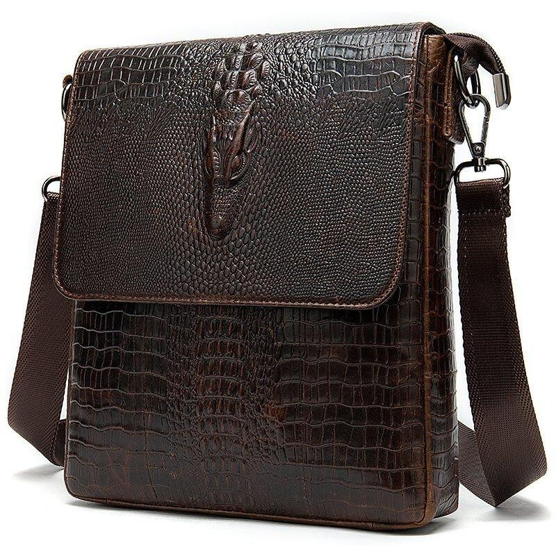 Сумка с тиснением под кожу крокодила Коричневая (Vintage) Киев - изображение 9