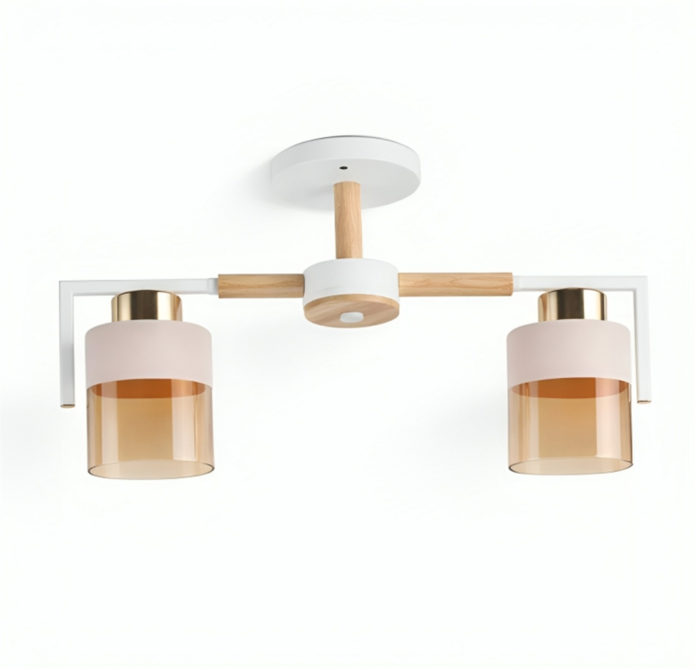 Люстра стельова на 2 плафони VALESO XL25010-2 для спальні та передпокою Білий+Золото XL25010-2 Коломия - фото 1