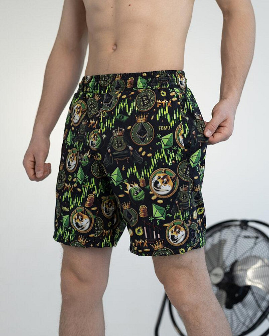 Пляжные шорты мужские черные Pobedov Vocation Kripta Киев - изображение 9