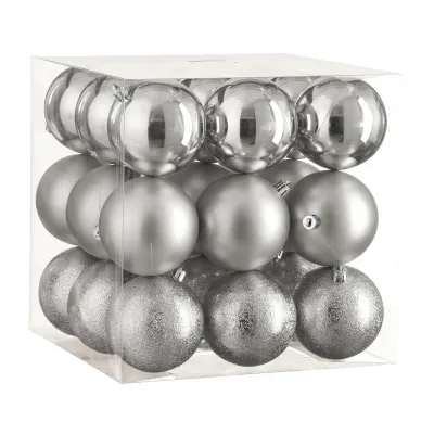 Ялинкова іграшка House Of Seasons Кульки Пластик 27 шт D8 см Сріблясті (8720967923311) Вінниця - фото 1