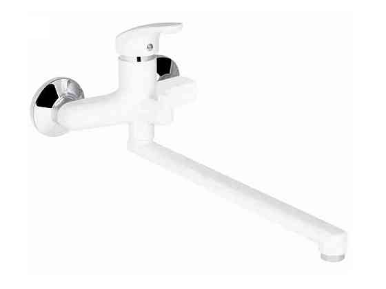 Змішувач Настінний білий AFINA-006 EURO WHITE (без шланга та лійки) ТМ PLAMIX Київ