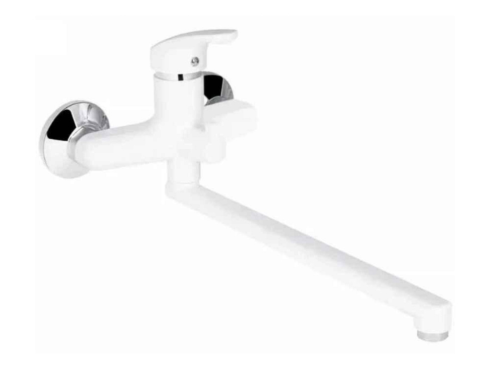 Змішувач Настінний білий AFINA-006 EURO WHITE (без шланга та лійки) ТМ PLAMIX Київ - фото 1