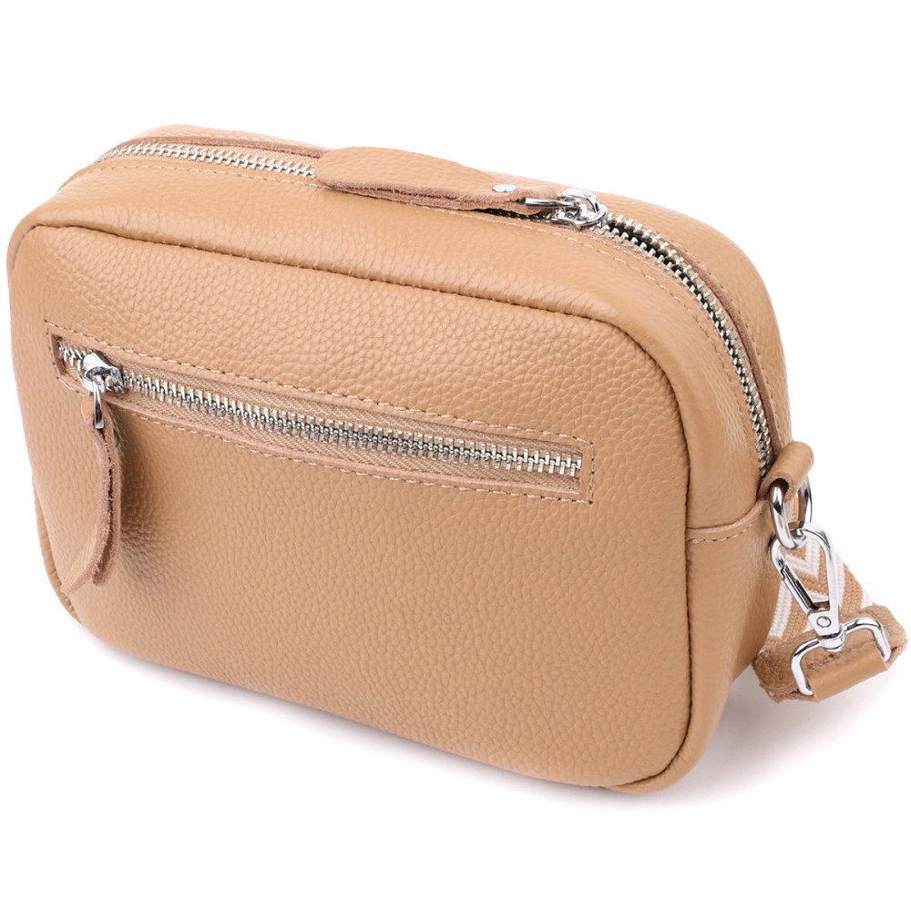 Жіноча сумка крос-боді з натуральної шкіри Vintage sale_15139 Бежевий Київ - фото 2