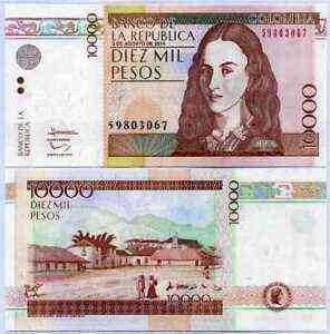 Товар закінчився Colombia Колумбія - 10000 Pesos 03.08. 2014 P. 453 UNC Полтава