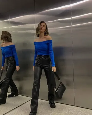 Черные женские шёлковые брюки с утеплителем из флиса Харьков