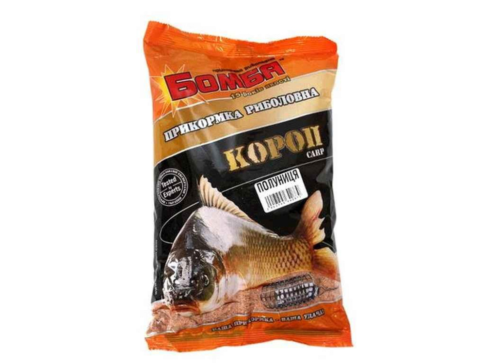 Прикормка для лову риби Полуниця 900гр Короп ТМ Бомба Київ - фото 1