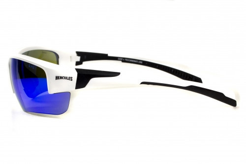 Окуляри захисні Global Vision Hercules-7 White (G-Tech blue) дзеркальні сині в білій оправі Запоріжжя - фото 2