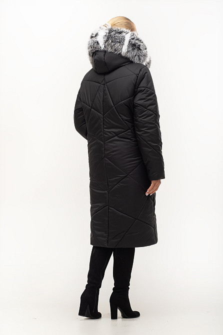 Подовжений зимовий пуховик жіночий великих розмірів Київ - фото 2