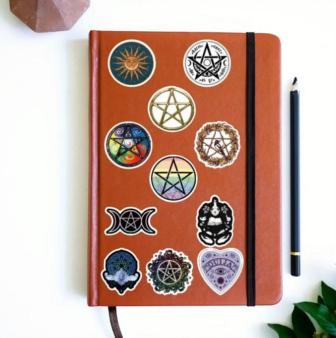 Набір магічних наклейок "Відьомські символи" (54 шт.), наклейки віканство, готичні наклейки. Київ - фото 5