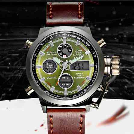 Годинник чоловічий водостійкий тактичні AMST Mountain Bordo (2 ремінці) Київ