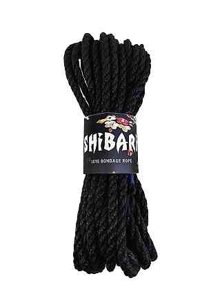 Джутовая веревка для Шибари Feral Feelings Shibari Rope, 8 м черная Sex Aura Киев