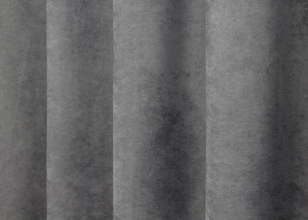 Комплект штор на люверсах VR-Textil Мікровелюр Petek № 1485ш 150х270 см 2 шт Сірий (37-0214) Київ - фото 8