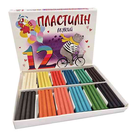 Дитячий м'який пластилін КТ 230604, 12 кольорів Вінниця