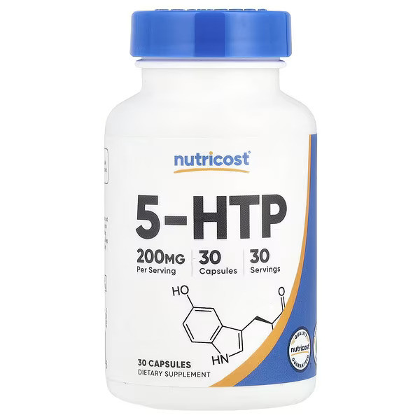 5-гидрокситриптофан Nutricost 5-HTP 200 mg 30 Capsules Луцк - изображение 1