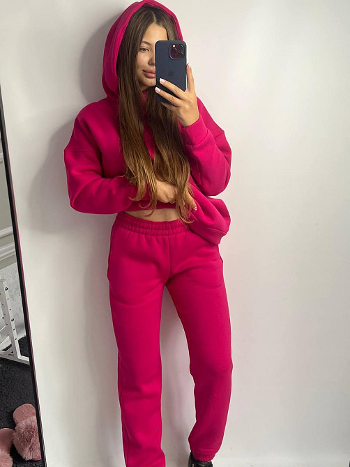 Женский теплый костюм оверсайз Малиновый XXL Харьков - изображение 8