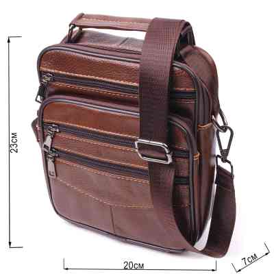 Сумка Vintage Мужская из натуральной кожи Коричневая (21275) Винница