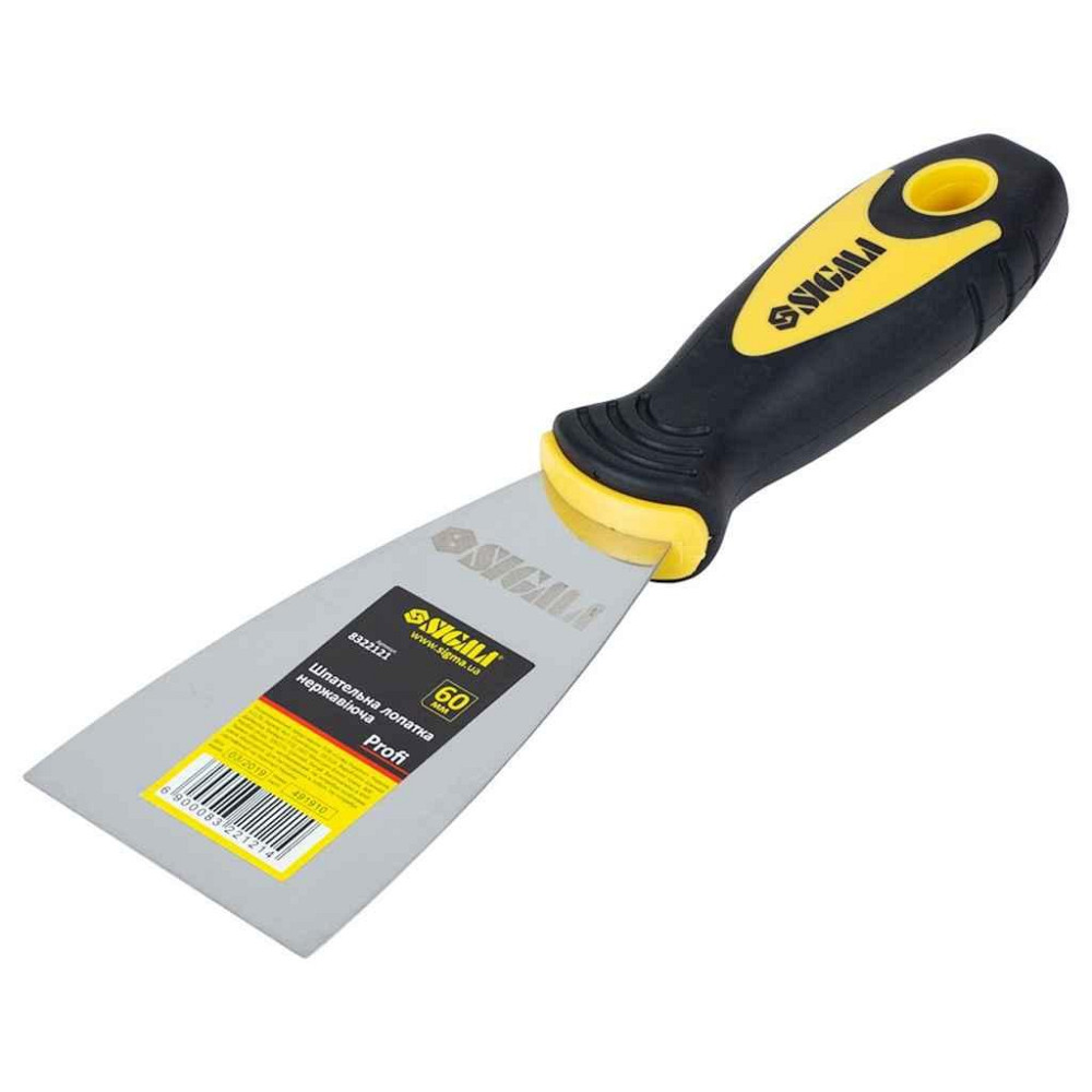 Шпательна лопатка нержавіюча Profi 60мм 8322121 ТМ SIGMA Solmir Київ - фото 1