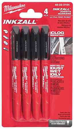 Набір маркерів InkZAll MILWAUKEE, ультра-тонких, чорні, (4шт) Одесса