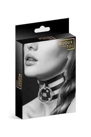 Чокер тройной с кольцом для поводка Bijoux Pour Toi - FETISH, экокожа Sex Aura Киев