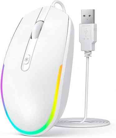 Дротова миша seenda - USB-комп'ютерна миша з RGB-підсвічуванням, оптична світлодіодна миша з підключеним USB-кабелем для ноутбуків Київ