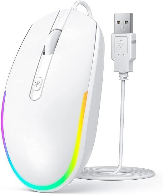 Дротова миша seenda - USB-комп'ютерна миша з RGB-підсвічуванням, оптична світлодіодна миша з підключеним USB-кабелем для ноутбуків Київ - фото 1
