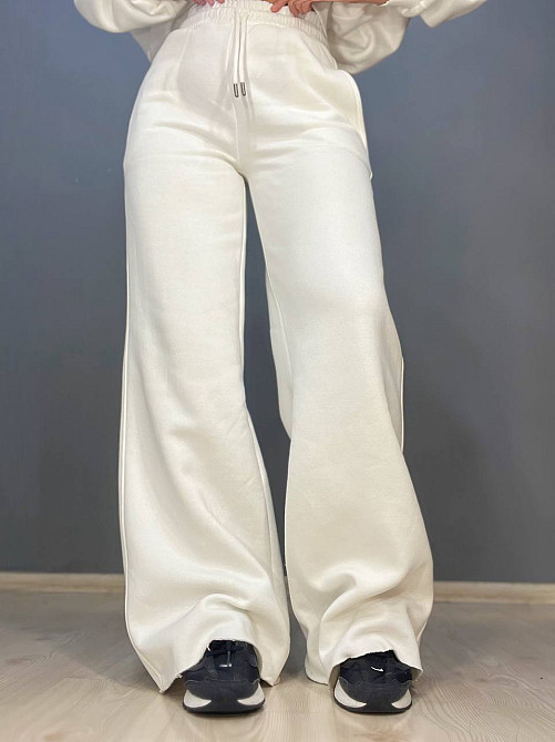 Костюм жіночий Quzen 472-388 пілот блискавка брюки палаццо широкі фліс білий, білий, S Київ - фото 14