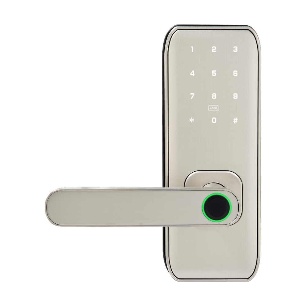 Замок біометричний автономний Trinix TRL-5406BTF Silver L/R з Bluetooth, зчитувачем відбитків пальців і карт Mifare (65-00089) Київ - фото 1