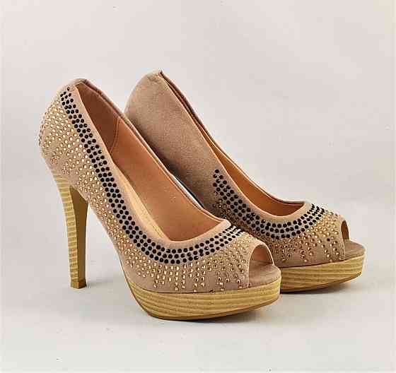 Жіночі Бежеві Туфлі на Каблуку Шпильке Замшеві Модельні (розміри: 36,37,38,39,40,41) — 35-7 Дніпро