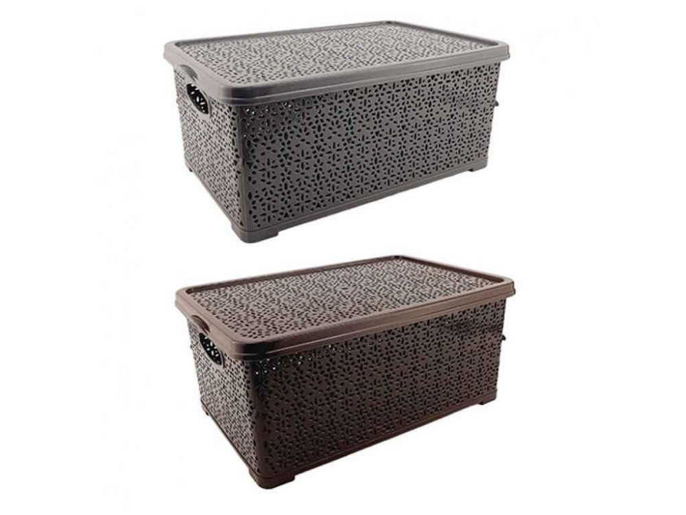 Кошик для дрібниць 7л basket з кришкою мереживо 9245496 ТМ КОНСЕНСУС Київ - фото 1