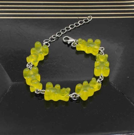 Браслет ведмедики жовтий - довжина 15-20см, регулюється, смола Київ - фото 1