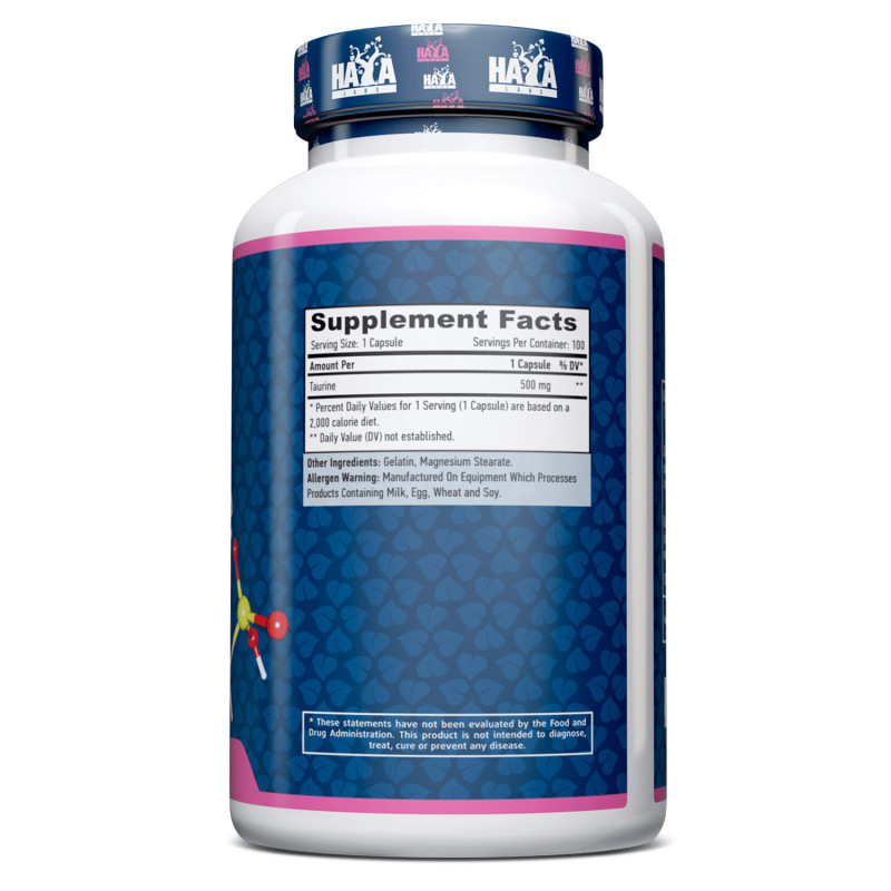 Таурин Haya Labs Taurine 500mg 100 caps Луцьк - фото 2