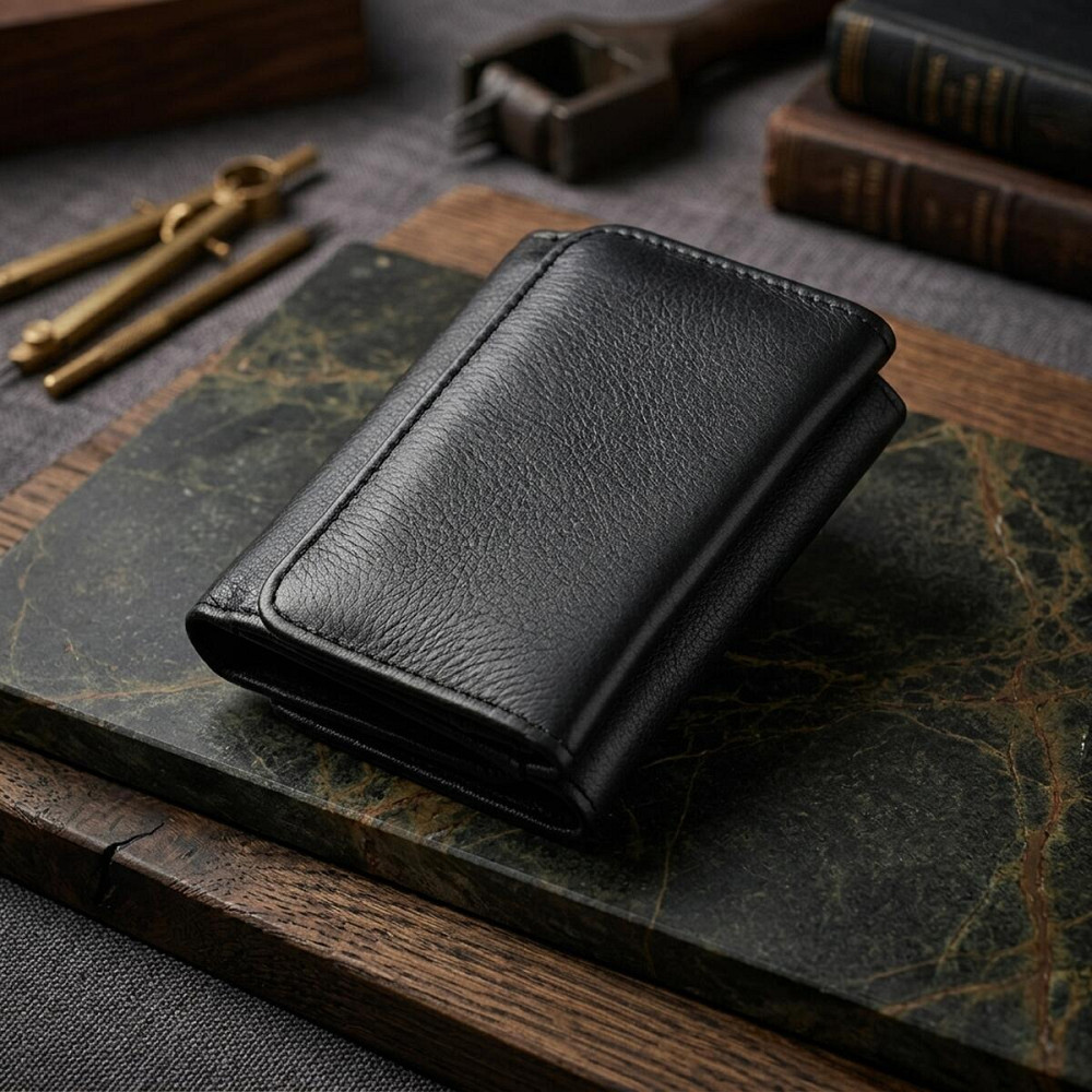 Гаманець для жінок з натуральної шкіри горизонтального формату ST Leather 22722 Чорний Київ - фото 14