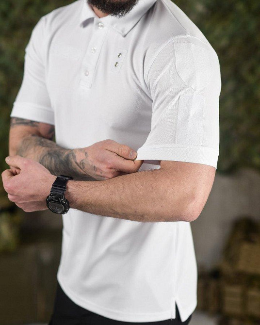 Тактическая футболка поло PATRIOT белая ВТ6322 Одесса - изображение 4