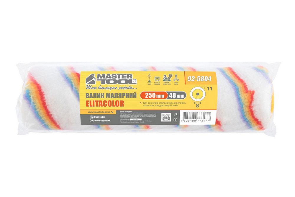 Валик малярський MASTERTOOL Elitacolor 48/250/11 мм Ø 8 мм 92-5804 Коломыя - изображение 3