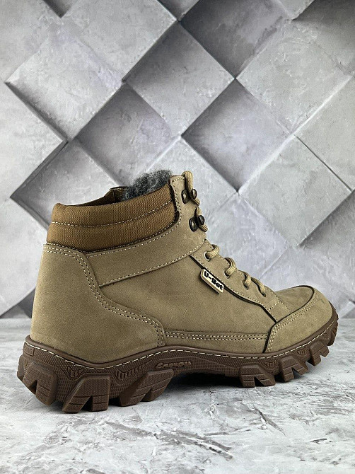 Тактические зимние водонепроницаемые ботинки на меху Хищник койот высокие прошитые и проклеенные ботинки WAR Львов - изображение 3