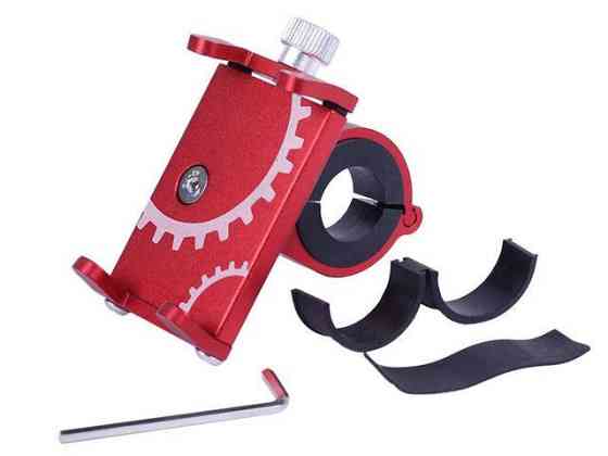 Держатель телефона HFCM-08  (крепление на руль), алюминий, красный Мукачево